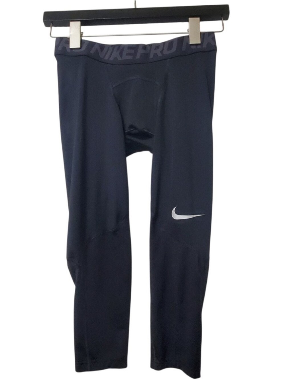 Nike Pro Black Compression Leggings with Reflective Swoosh Size S